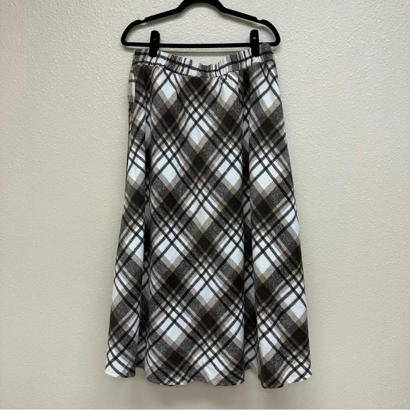 IDEALSANXUN Plaid Long Wool A-Line Skirt - Picture 2 of 9